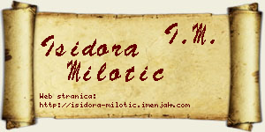Isidora Milotić vizit kartica